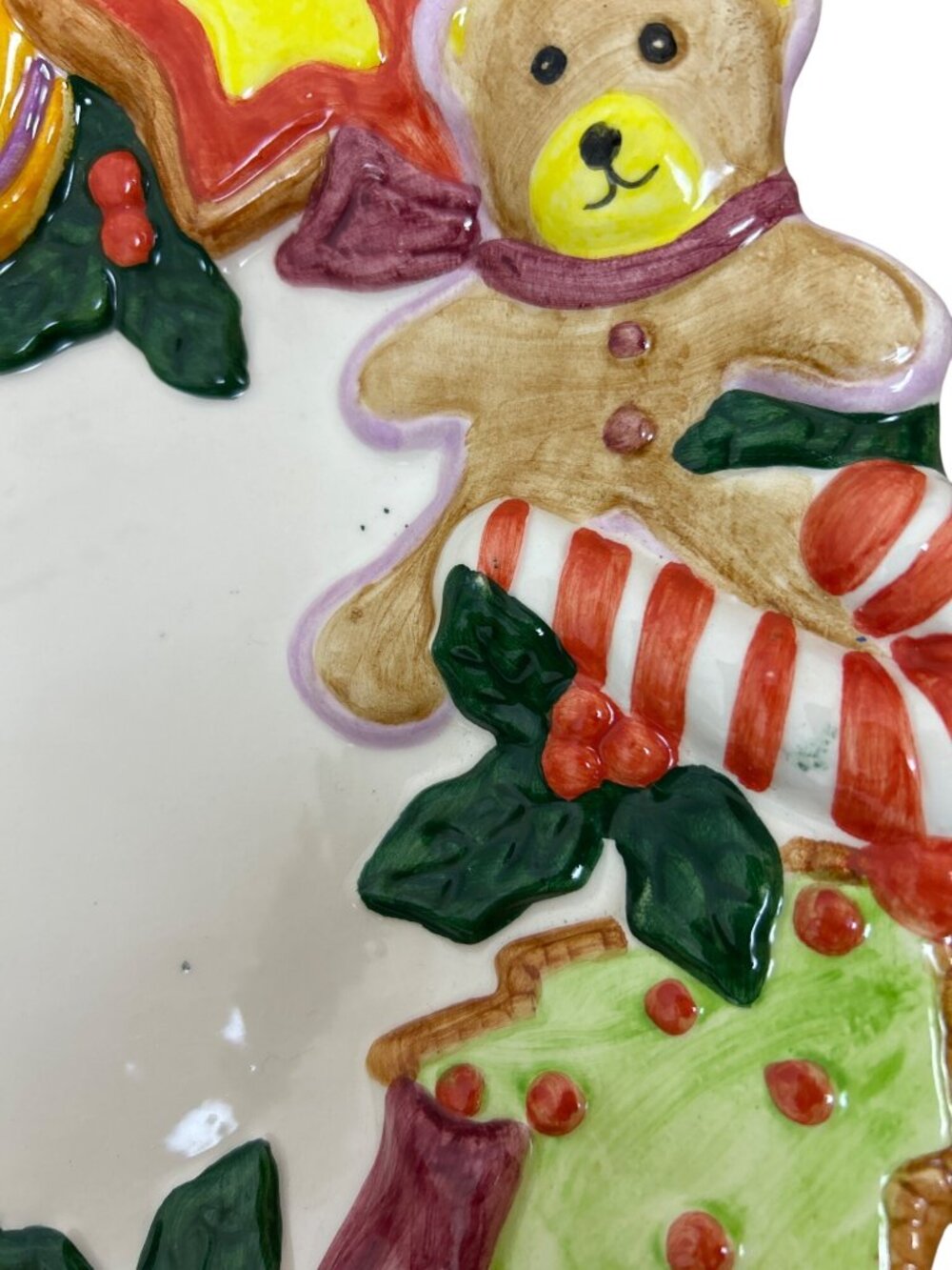 Nantucket Christmas Plate Santa Teddy Bear Ceramic Holiday Collectible Decor - Picture 6 of 9